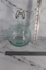Vintage Water Bottle Clear Glass Crown Top With Cork Antique Rare