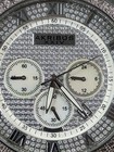 Akribos Xxiv Chrono Silver Tone Dial Round Case Stainless Steel Link Band Watch