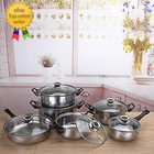 12 Piece Stainless Steel Cookware Set  Silver