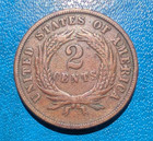 1865 Shield Two Cent Coin - United States 2 Cents - Civil War Era  c 