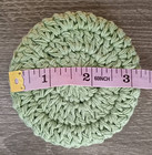 Set Of 6 Crochet Handmade Round Dish Cloths 100  Cotton Color Sage