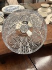 An American Brilliant Period Cut Glass Cheese Dome With A Spherical Finial 