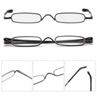 Classic Rimless Compact Reading Glasses Readers Travel Slim Design With Case