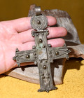 Huge Antique Ethiopian Coptic Christian Hinged Cross Priest Pendant  Ethiopia