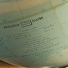 Replogle World Globe Stereo Relief 16 5  Vintage 1947 Wood Base Table Top Swivel