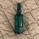 Pier 1 Tall Decorative Embossed Green Corked Bottle D  cor Accent Frosted