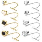 8pcs Tie Pins For Men  Stylish Tie Tacks With Chain  Men s Accessories Clips