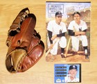 Vintage 1950 s Mickey Mantle Baseball Glove Plus Mantle Magazine And Mantle Card