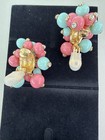 Authentic Vintage    replica Made In Italy    Beaded rhinestone Earrings