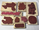 Lot Of 9 Wood Rubber Stamps Holiday Christmas Anita   2 Other Scrapbooking Ink