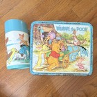 Vintage 1970s Aladdin Disney Winnie The Pooh Metal Lunchbox   Thermos Set Rare