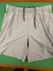 Speedo Men   s Swim Trunks L Gray black Solid Drawstring Elastic Waist Lined