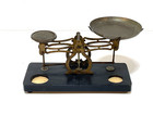 Antique Small Balance Scale With Brass Weights
