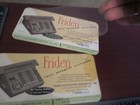 Vintage Friden Fully Automatic Calculators Advertising Ink Blotter Pad- Set Of 2