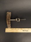Antique Stag Antler Corkscrew Bottle Opener Sterling Silver 6 1 4 