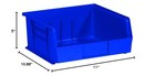 Bbinp1111b Plastic Stack Hang Bin Boxes 10 7 8  X 11  X 5  Blue Pack Of 6