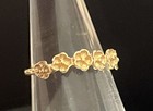 Vintage Jcm 10k Solid Yellow Gold Hibiscus Flower Adjustable Toe Midi Ring S 5 5