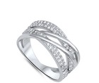 White Cz Weave Cute Women s Fashion Ring New 925 Sterling Silver Band Sizes 5-10