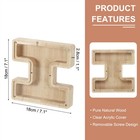 Wooden Letter Piggy Bank  Letter I  1 Pcs