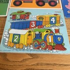 Lot Of 6 Vintage Playskool Wooden Puzzles 3 - 6 Pieces Sesame Str Trucks Animals
