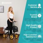 Elenker Deluxe Steerable Knee Walker - 10  Front Wheels - Black