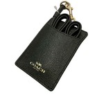 Coach Signature Black Id Case Lanyard Women s Card Holder New