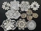 Vintage Lot 18 Crochet Machine Filet Lace Doilies White Ecru Crafts As Found Sm