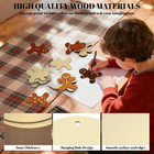 25pcs Unfinished Wooden Christmas Gingerbread Man Ornaments To Paint Gingerbread