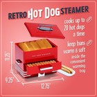 Nostalgia Hot Dog Steamer Red Cool-touch Handles Bun Warming Tray Cooking Dial