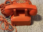 Rare Orange Color 1970   s  Itt  Dial Desk Rotary Telephone 