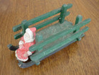 Antique German  Seated Santa Claus On Green Painted Sleigh