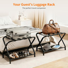 Luggage Rack For Guest Room  Pack Of 2  Steel Folding Suitcase Stand With Storag