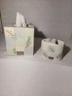 Tissue Box Cover   Soap Dispenser toothbrush Holder Everest Green Leaf Design 