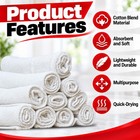 New White Terry Washcloth Towels - Cleaning Rags 12x12 For Home  Spa  Auto  Gym
