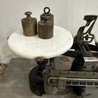 Vintage Cenco Central Scientific Co Cast Iron Balance Scale 200 Gram W  Weights