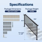 2pcs Wrought Iron Step Handrail Stair Railing For 6 Step Outdoor Deck Hand Rail