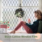 Frosted Black Lattice Window Film Static Cling Window Privacy Films 
