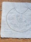 Vintage Baby Bib With Kitten Design For Embroidery  Blue And White Bib 