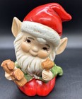 Vintage  Homco Ceramic Christmas Elf Gnome Figurine 4    Tall