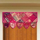 Ethnic Boho Window Topper Embroidered Cotton Patchwork Door Hanging Toran Floral