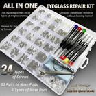 Eyeglass Repair Kit - 24 Types Of Eyeglass Screw Size Glasses Repair Kit With Sc