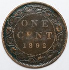 1892 1c Canada One Cent Coin - Raw - Nice Coin