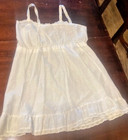 Vtg 60s 70s White Eyelet Slip Dress Girls Size 8 Ilgwu Union Made Cottagecore 