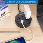 Ultra Thin Flat Plug Power Strip With 3 Outlet 2 Usb Ports Multi Extension Cord
