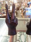 Vintage Carved Wood Hand Peace Sign 6  And Middle Finger Hand 4 