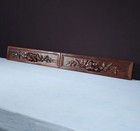 Pair Of Antique Black Forest Carved Drawer Panels trim In Solid Oak Wood