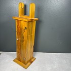 Vtg Handcrafted Solid Wooden Toilet Paper Holder   Storage Cabinet Artwork