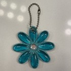 Authentic Coach Blue Daisy Flower Bag Charm Keyring Floral Acrylic Keychain