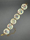 Vintage Copper And Enamel Bracelet Modernist
