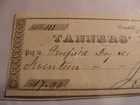 Tanners  Bank  - Bank Check  Jan 1858